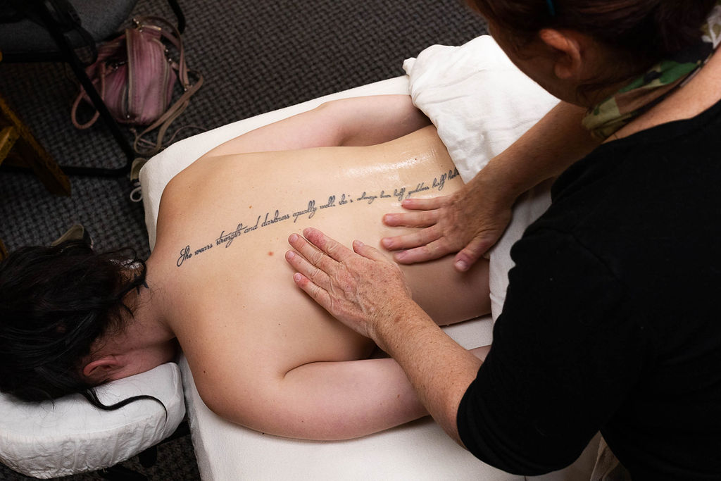 Woman massaging - massage therapy
