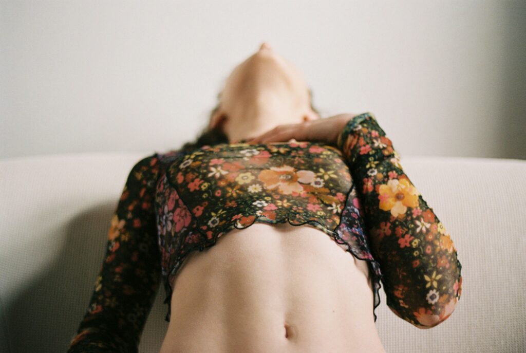woman opening through the heart- deep front myofascial line and the meridians
